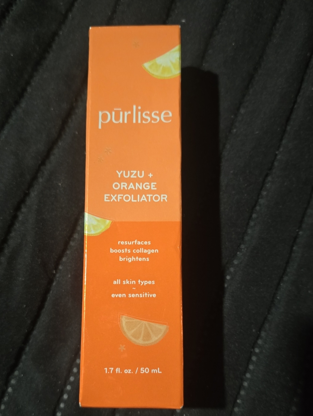 purlisse Yuzu + Orange Exfoliator — Bright Orange Packaging